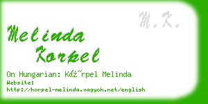 melinda korpel business card